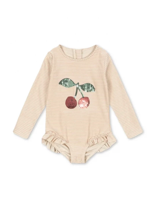 Obrázek produktu Konges Sløjd Jednodílné dětské plavky Konges Sløjd JADE LS SWIMSUIT béžová