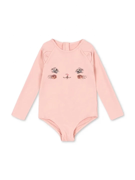 Obrázek produktu Konges Sløjd Jednodílné dětské plavky Konges Sløjd KITTY LS SWIMSUIT GRS růžová