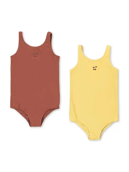 Obrázek produktu Konges Sløjd jednodílné plavky dětské 2 PACK MARVA SWIMSUIT žlutá