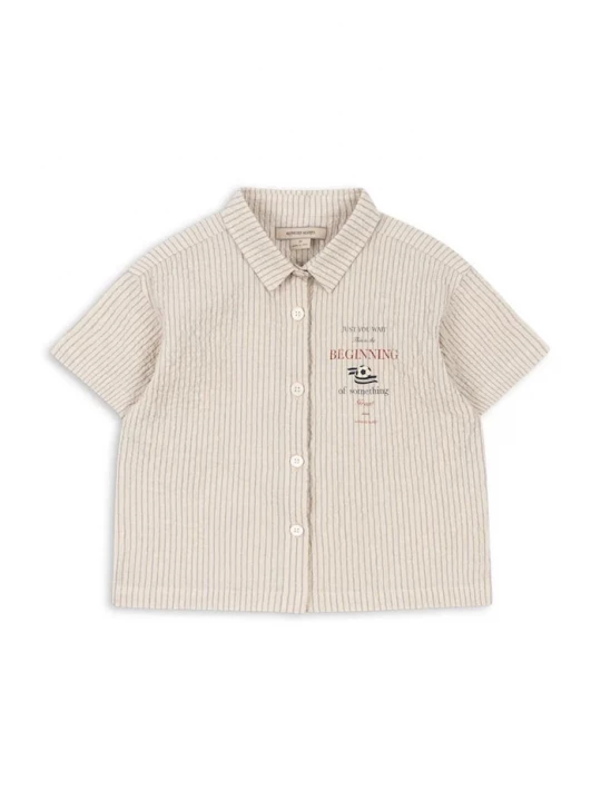 Obrázek produktu Konges Sløjd košile dětská bavlněná s elastanem ELLIOT SS SHIRT GOTS béžová
