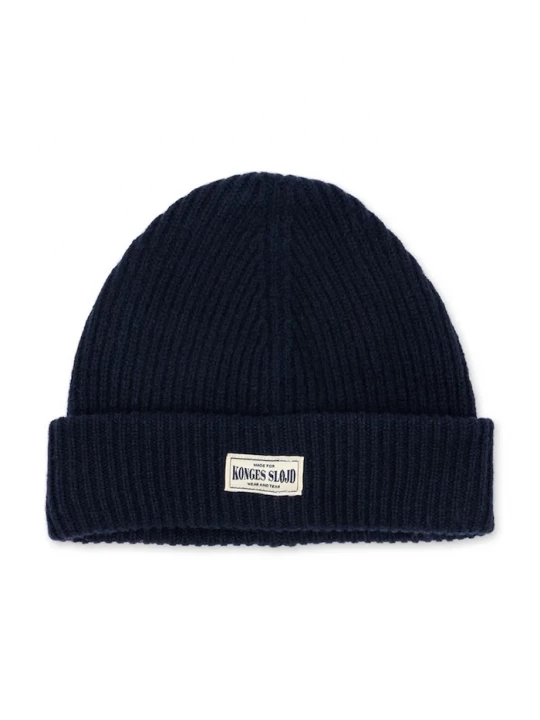 Obrázek produktu Konges Sløjd pletená čepice dětská bavlněná BASIL BEANIE námořnická modř