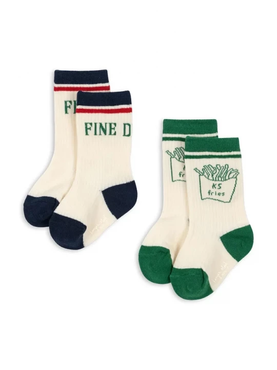 Obrázek produktu Konges Sløjd ponožky dětské 2 PACK RIB FRIES SOCKS 2-pack béžová