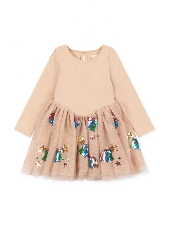 Obrázek produktu Konges Sløjd rozšířené šaty s bavlnou YVONNE BALLERINA DRESS GRS béžová