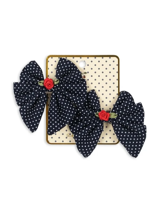 Obrázek produktu Konges Sløjd skřipce do vlasů dětské 2 PACK ROSE ROUGE BOW HAIR CLIP námořnická modř
