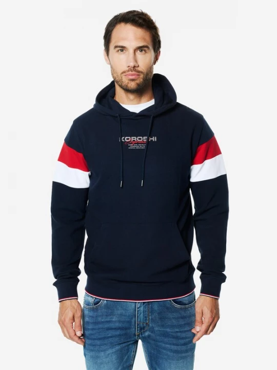 Obrázek produktu KOROSHI Mikina námořnická modř / červená / bílá