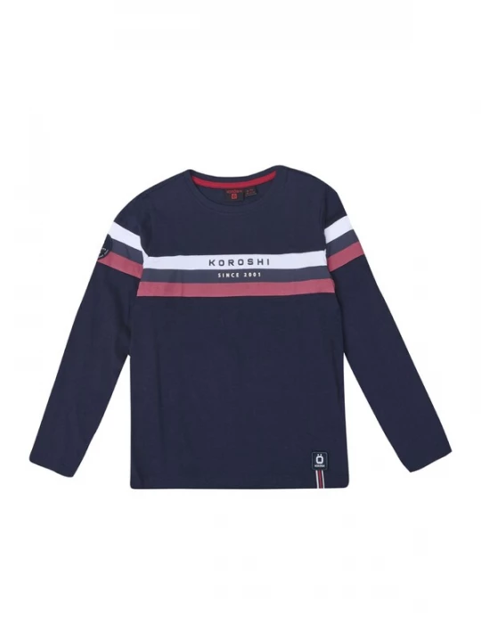 Obrázek produktu KOROSHI Tričko námořnická modř / burgundská červeň / offwhite