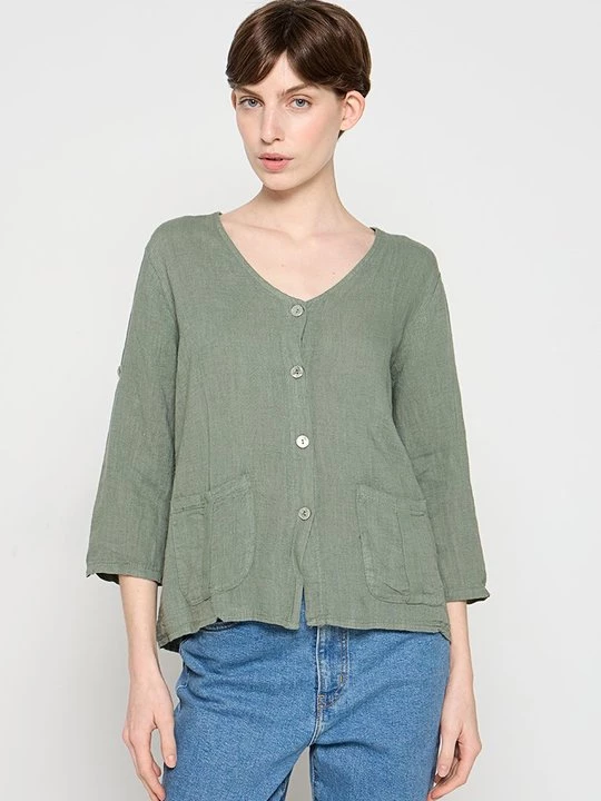 Obrázek produktu Košilová halenka Le Monde du Lin khaki