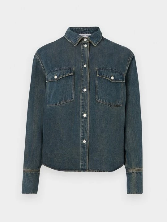 Obrázek produktu Košilová halenka Samsøe Samsøe tmavomodrý denim