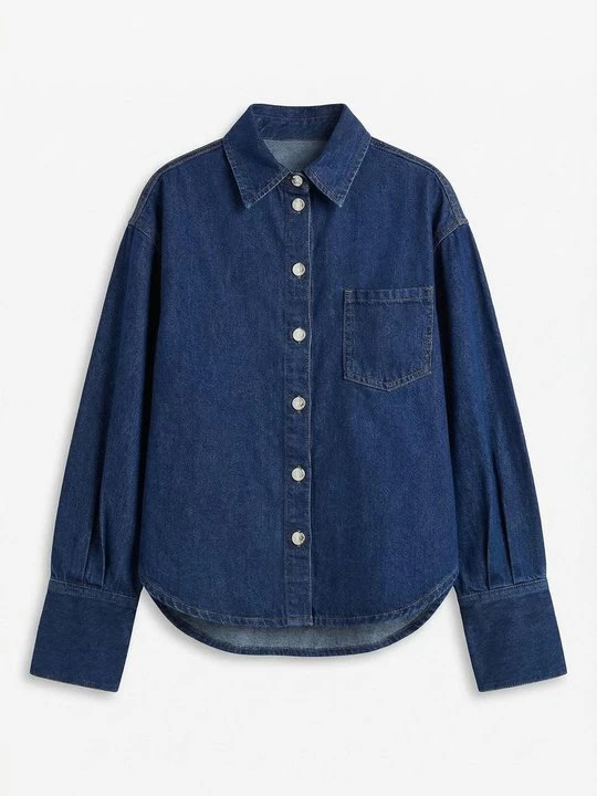 Obrázek produktu Košilová halenka Topshop tmavomodrý denim