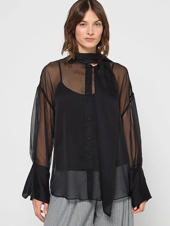 Obrázek produktu Košilová halenka TWINSET skvrnitě antracitová