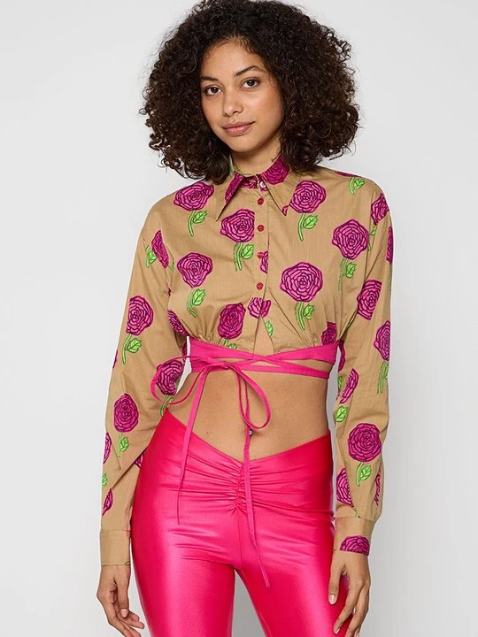 Obrázek produktu Košilová halenka Versace Jeans Couture světlehnědá