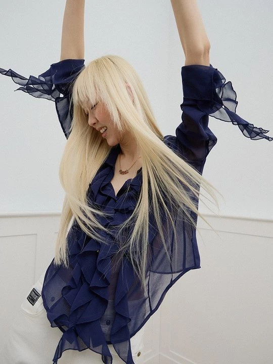 Obrázek produktu Košilová halenka Versace Jeans Couture tmavě modrá