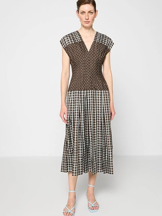 Obrázek produktu Košilové šaty Tory Burch tmavě hnědá