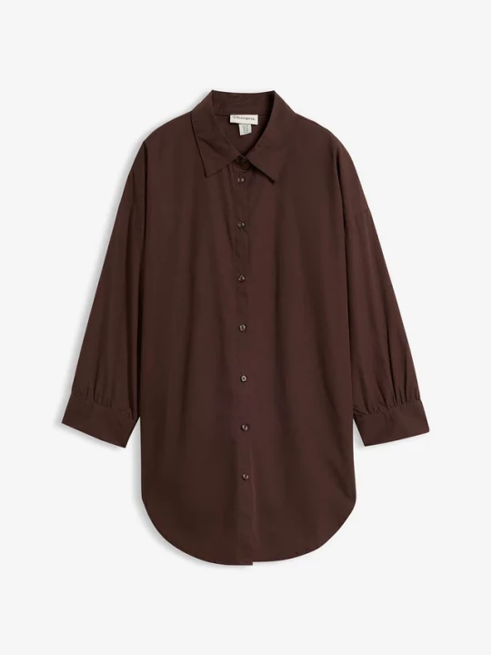 Obrázek produktu Koszula oversize z bawełny, rękawy 3 / 4 BonPrix brązowy