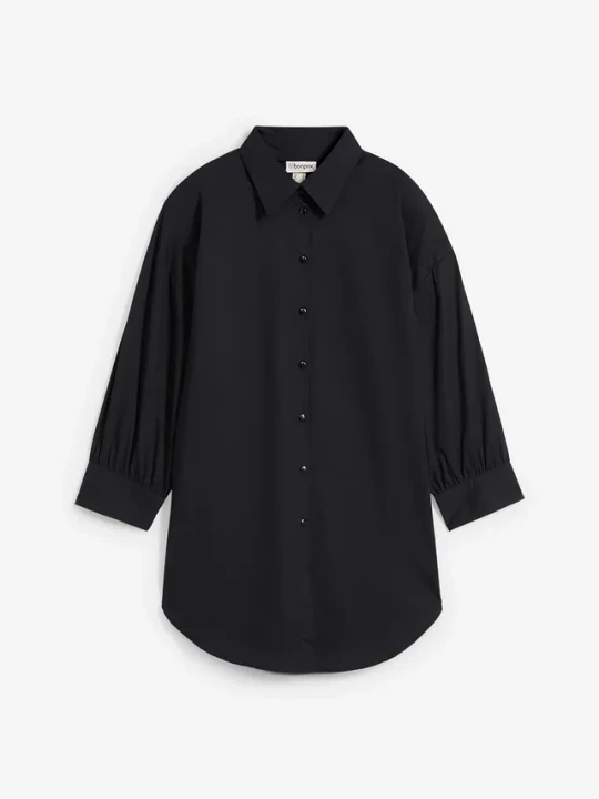Obrázek produktu Koszula oversize z bawełny, rękawy 3 / 4 BonPrix czarny