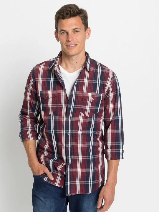 Obrázek produktu Koszula z długim rękawem, wygodny fason BonPrix czerwony