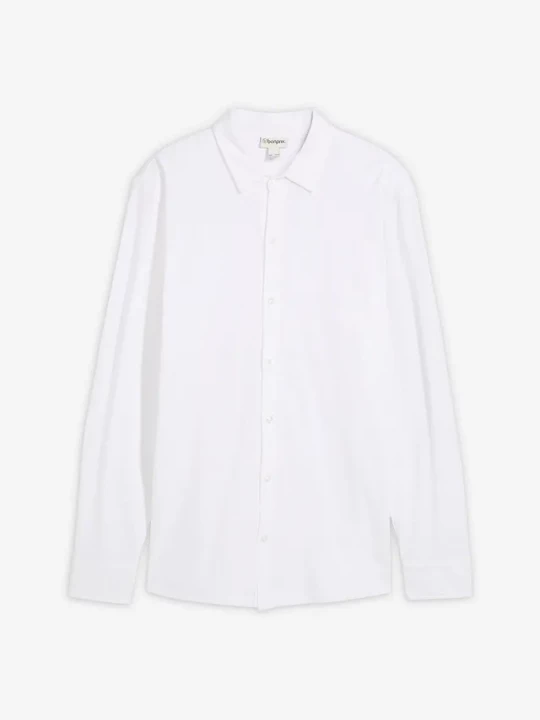 Obrázek produktu Koszula z długim rękawem, z bawełnianej piki z dużą zawartością stretchu, slim fit BonPrix biały