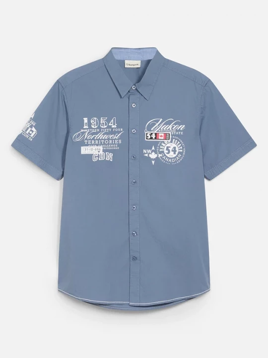 Obrázek produktu Koszula z krótkim rękawem, slim fit BonPrix niebieski