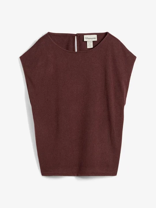 Obrázek produktu Koszulka oversize w optyce dzianiny BonPrix brązowy