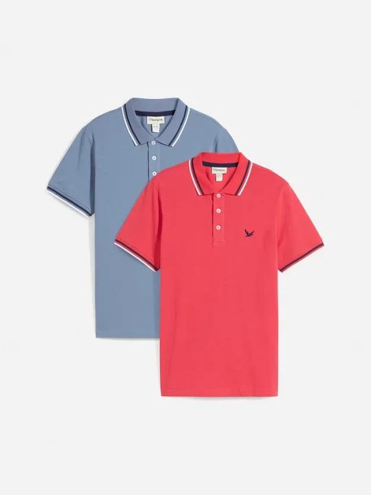 Obrázek produktu Koszulka polo regular fit (2 szt.) BonPrix niebieski