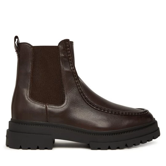 Obrázek produktu Kotníková obuv s elastickým prvkem Tommy Hilfiger Th Chunky Dress Casual Chel FM0FM05763 Hnědá