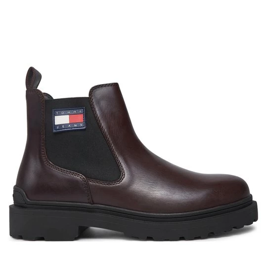Obrázek produktu Kotníková obuv s elastickým prvkem Tommy Jeans Tjm Leather Chelsea Boot EM0EM01448 Hnědá