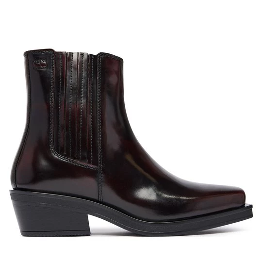 Obrázek produktu Kotníková obuv s elastickým prvkem Tommy Jeans Tjw Brushed Leather Cowboy Boots EN0EN03077 Tmavě hnědá