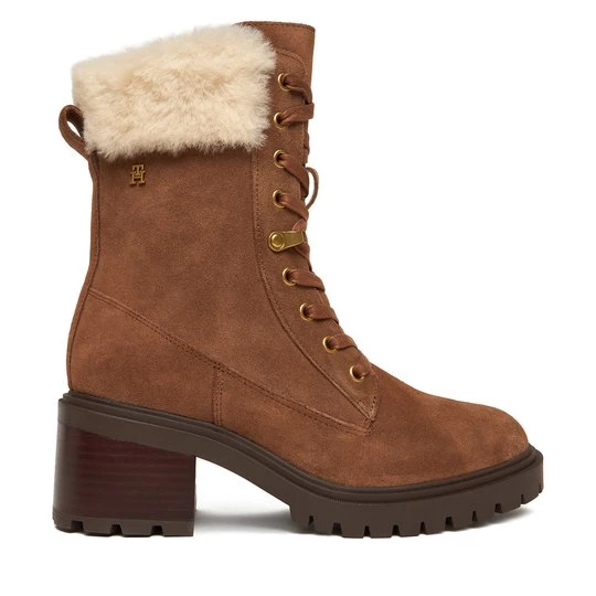 Obrázek produktu Kotníková obuv Tommy Hilfiger Th Shearling Lace Up Boot FW0FW08999 Hnědá