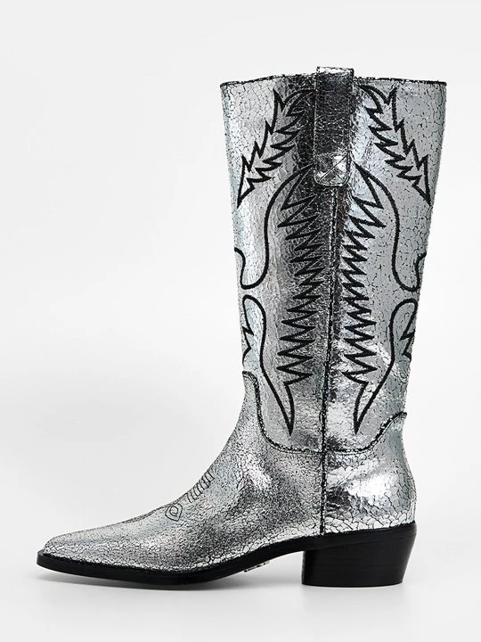 Obrázek produktu Kovbojské/motorkářské kotníkové boty Steve Madden stříbrná barva