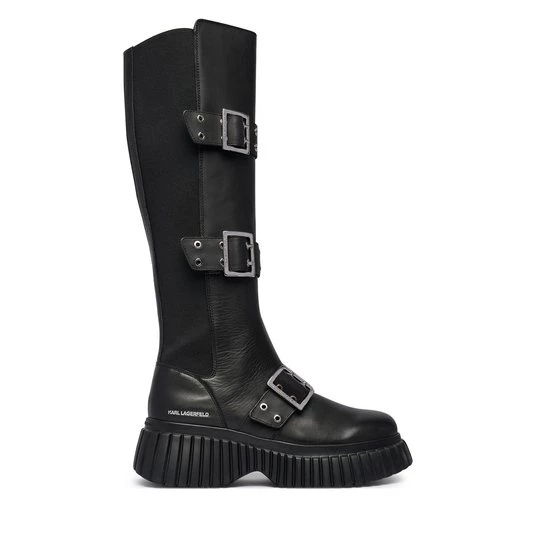 Obrázek produktu Kozačky KARL LAGERFELD Kreeper Wedge KL44490 Černá