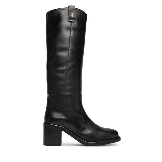 Obrázek produktu Kozačky Tommy Hilfiger Riding Lthr Long Boot Block Heel FW0FW08777 Černá