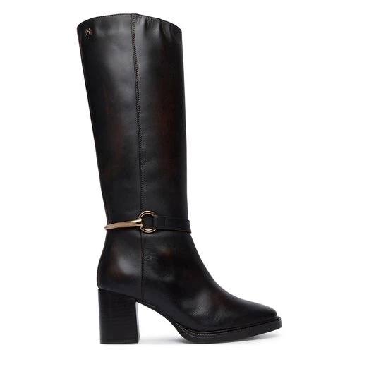 Obrázek produktu Kozačky Tommy Hilfiger Th Stud Heel Riding Knee Boot FW0FW09551 Tmavě hnědá