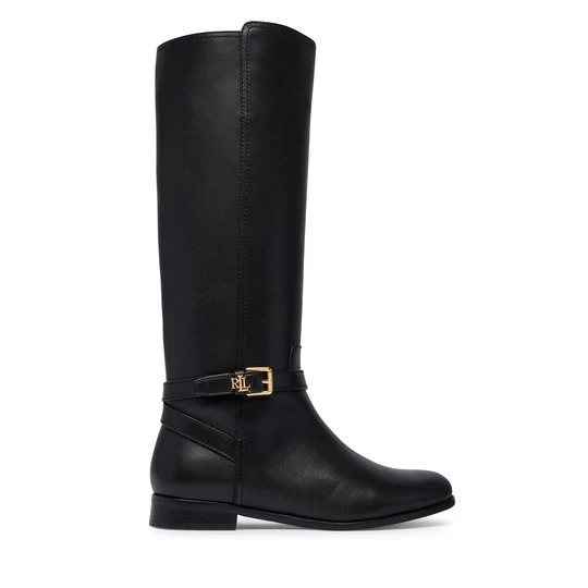 Obrázek produktu Kozačky ve vojenském stylu LAUREN RALPH LAUREN Brooke II Calfskin Tall Boot 802974383004 Černá