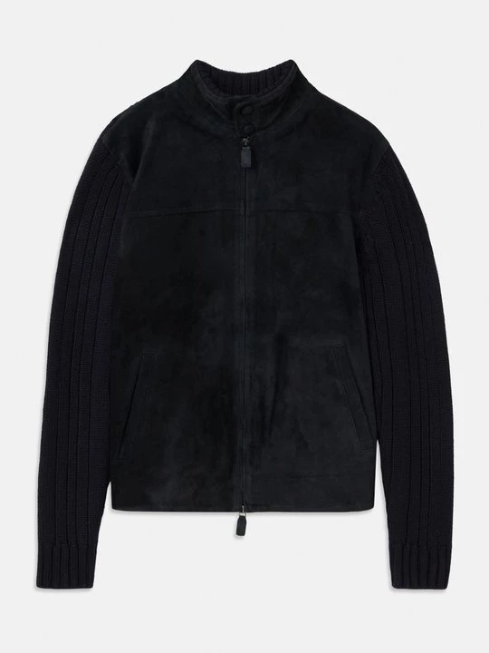 Obrázek produktu Kožená bunda Emporio Armani tmavě modrá