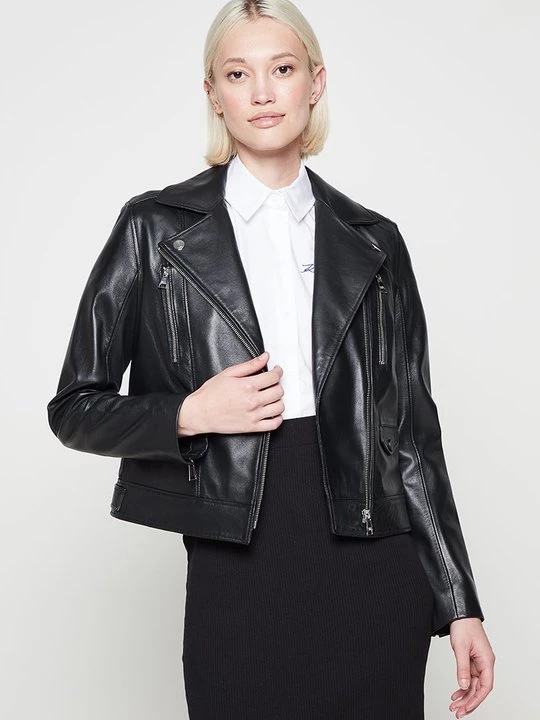 Obrázek produktu Kožená bunda KARL LAGERFELD černá