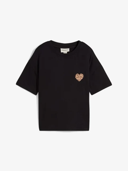 Obrázek produktu Krótki T-shirt z elastycznej mieszanki wiskozy BonPrix czarny