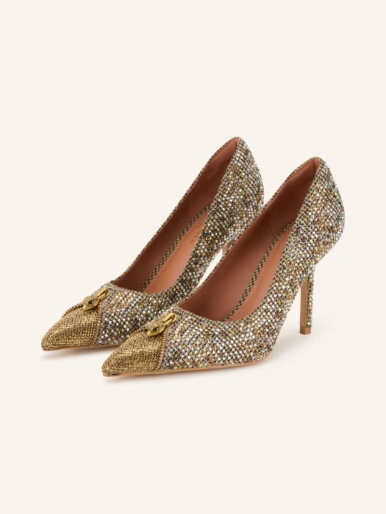 Obrázek produktu Kurt Geiger Lodičky Zip Court S Ozdobnými Kamínky béžová / zlatá / tmavě hnědá