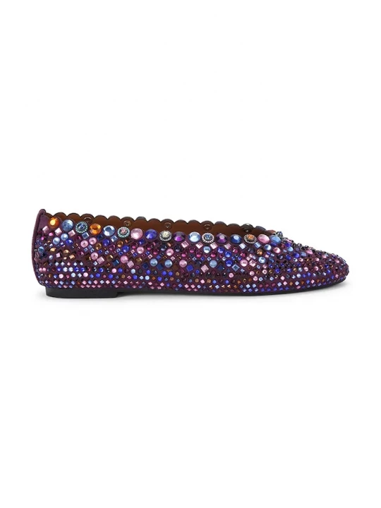 Obrázek produktu Kurt Geiger London baleríny semišové Jewel Perf Ballerina Purple černá