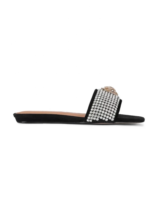 Obrázek produktu Kurt Geiger London Kožené pantofle Kurt Geiger London Kensington C Flat Sandal stříbrná