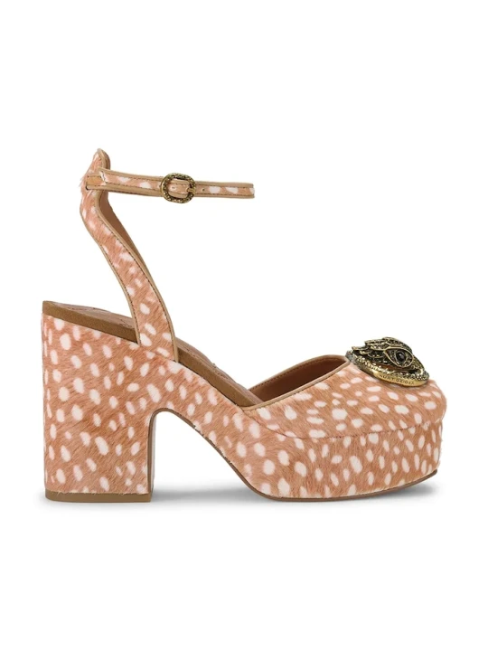 Obrázek produktu Kurt Geiger London lodičky na sloupku kožené Chelsea Closed Platform hnědá