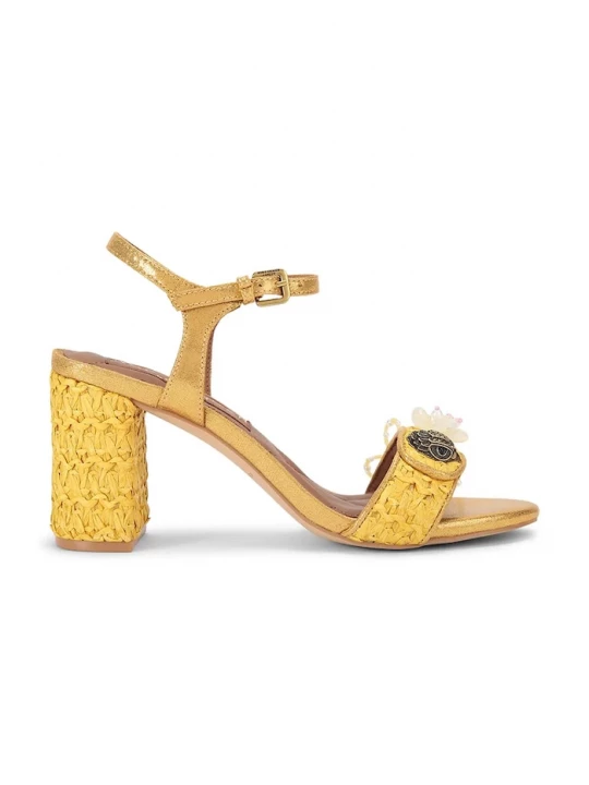 Obrázek produktu Kurt Geiger London sandály na sloupku Kensington Langley Raffia žlutá