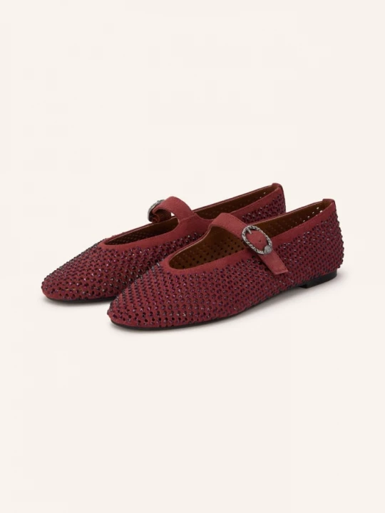 Obrázek produktu Kurt Geiger Mary Jane Baleríny Mayfair S Ozdobnými Kamínky tmavě červená