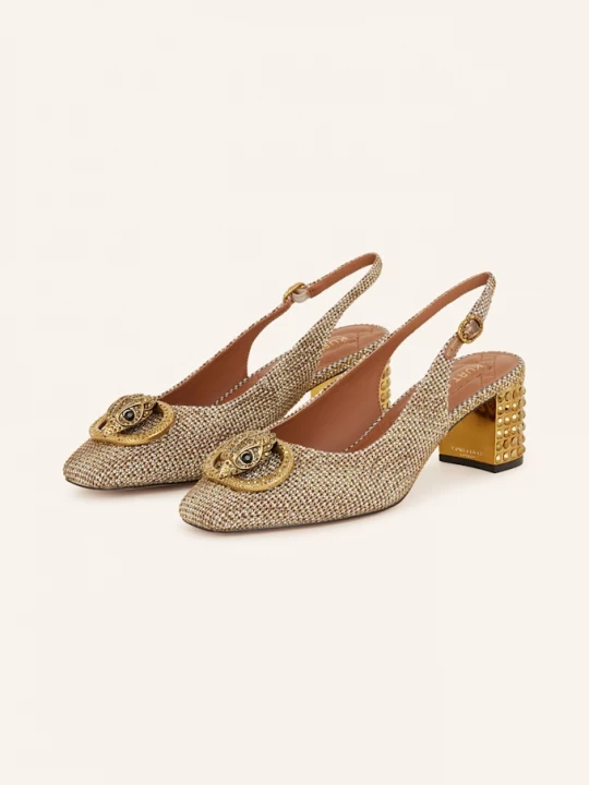 Obrázek produktu Kurt Geiger Slingpumps S Otevřenou Patou A Ozdobnými Kamínky béžová / zlatá