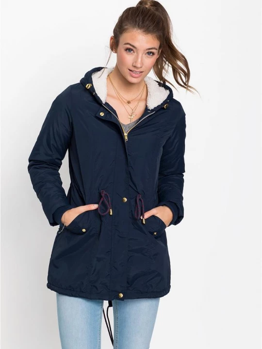 Obrázek produktu Kurtka parka na podszewce z polaru baranka BonPrix niebieski