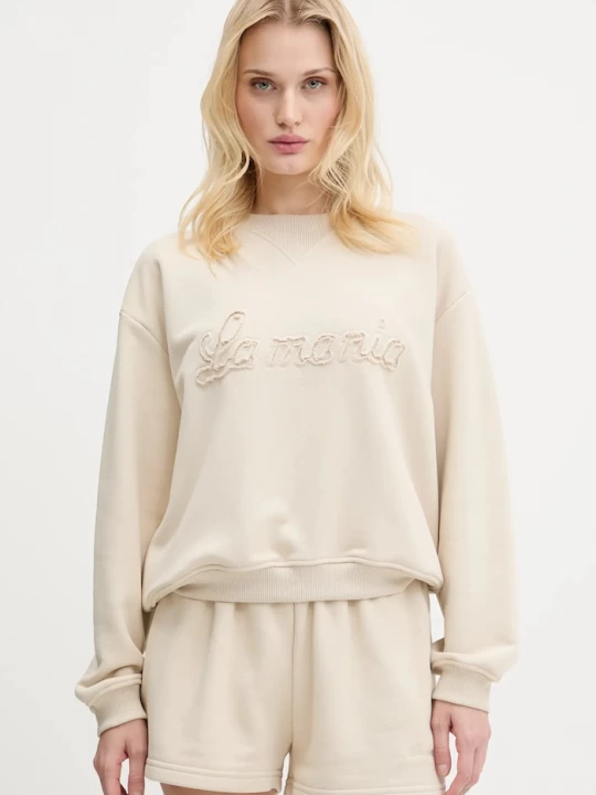 Obrázek produktu La Mania oversize mikina dámská s bavlnou béžová