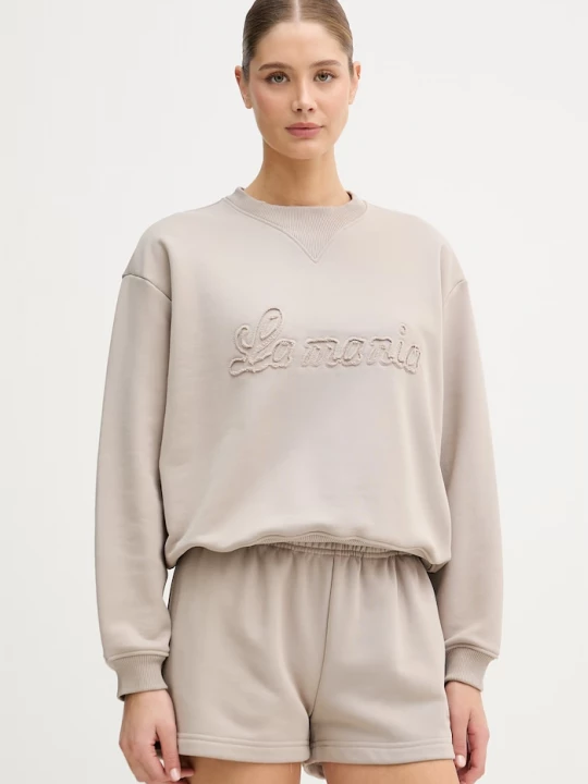 Obrázek produktu La Mania oversize mikina dámská s bavlnou béžová