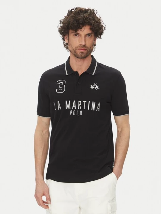Obrázek produktu La Martina Polokošile Yeshayahu MAP320 PK001 Černá Regular Fit