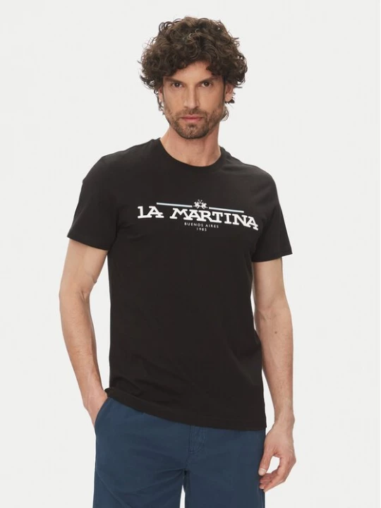 Obrázek produktu La Martina T-Shirt Aguer MAR304 JS206 Černá Regular Fit