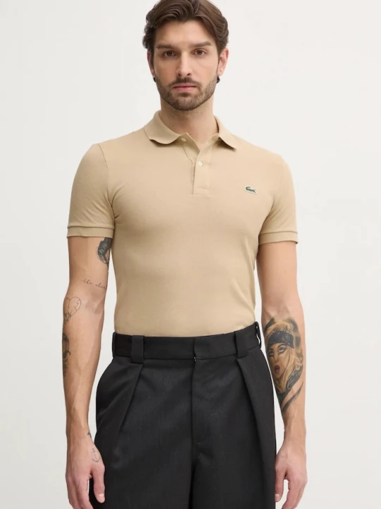 Obrázek produktu Lacoste Bavlněné polo tričko Pique Polo Shirt PH4012 02S béžová
