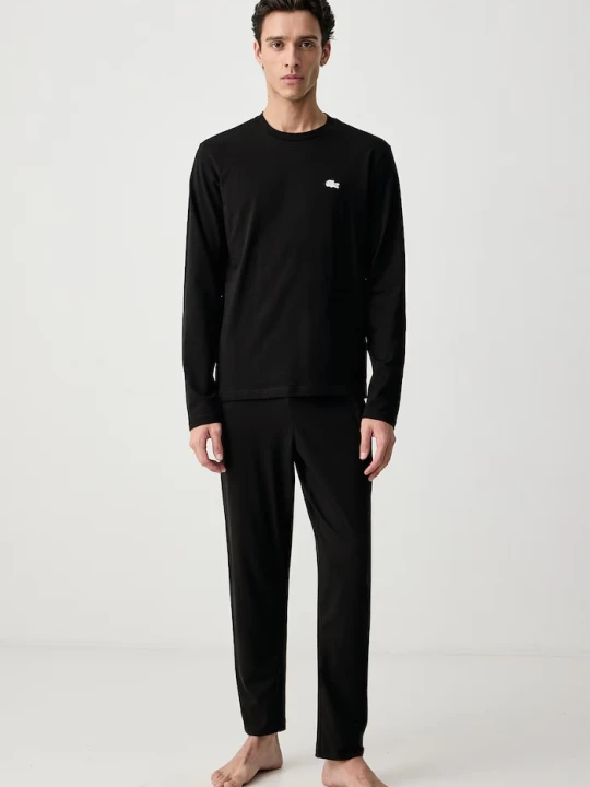 Obrázek produktu Lacoste dvoudílné pyžamo pánské bavlněné s elastanem černá
